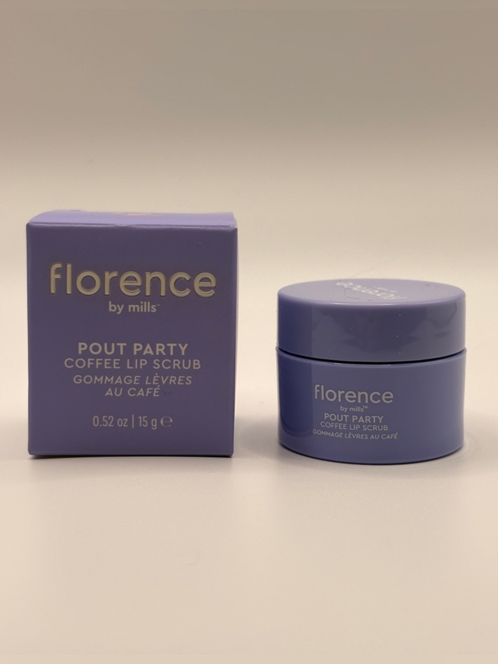 Florence by Mills Pout Party Coffee Lip Scrub NIB .52 oz/15 g